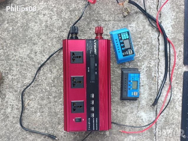 Слънчев панел с инвертор+два контролера подарък и дистанционно!, снимка 3 - Друга електроника - 51335459