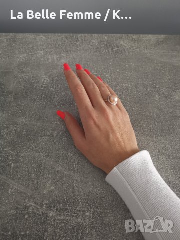 Сребърен пръстен с красива перла, снимка 3 - Пръстени - 34981220