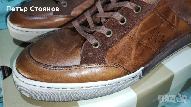 Стилни мъжки кецове от естествена кожа Pantofola d,Oro №46, снимка 3 - Кецове - 48550064