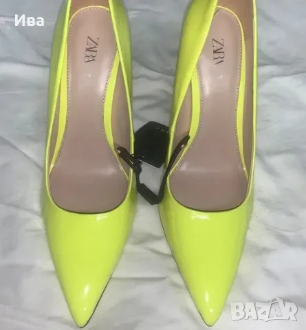 Неонови обувки ZARA 39 номер, снимка 3 - Дамски обувки на ток - 48014400