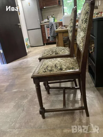 Комплект 2бр старинни столове за трапезария -Дъб, снимка 3 - Столове - 50418894