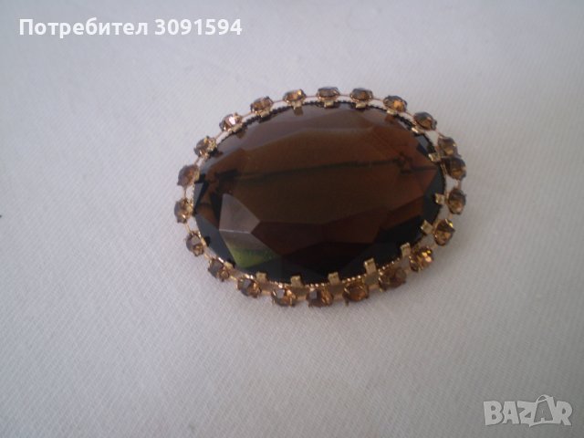  красива брошка кристал и стъкло, снимка 6 - Антикварни и старинни предмети - 37311125