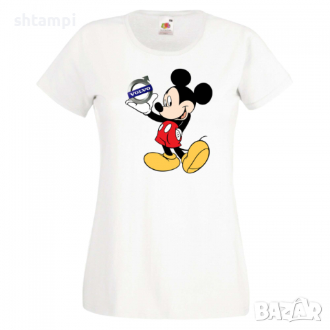 Дамска тениска Mickey Mouse Volvo.Подарък,Изненада,, снимка 9 - Тениски - 36529641
