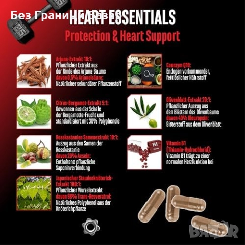 Нов Комплекс за сърце Q10 Arjuna Berгамот Ресвератрол – 120 капсули, снимка 3 - Хранителни добавки - 52250045