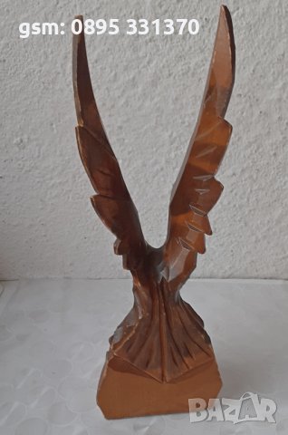 24 см Орел, фигура, птица дърворезба, пластика, статуетка, снимка 2 - Статуетки - 39749300
