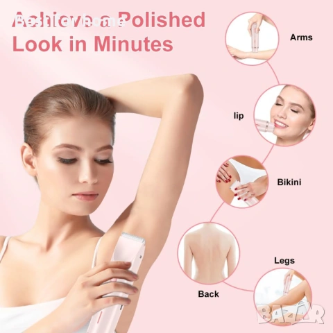 2 в 1 електрическа самобръсначка за жени, безболезнен тример за бикини зона, безжична , снимка 2 - Друга електроника - 53486437