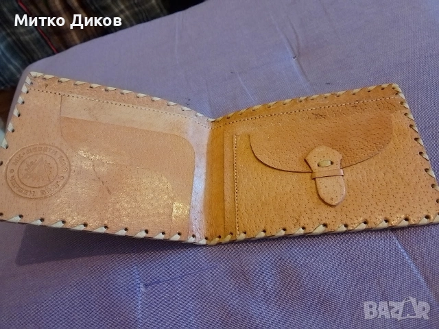 Портфейл нов от соца естествена кожа нов 125х 97 mm на Девети май Червен бряг, снимка 6 - Портфейли, портмонета - 53500208
