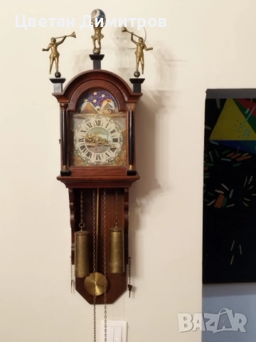 Антикварен холандски стенен-Фрезийски часовник,, снимка 4 - Антикварни и старинни предмети - 52618174