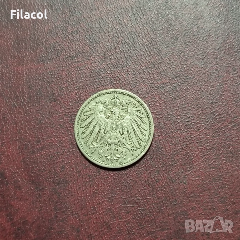 Германия 10 пфенига 1908 г. МД 'A' - Берлин, снимка 2 - Нумизматика и бонистика - 52774690