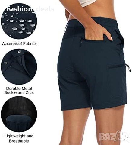 Нови Дамски къси бързосъхнещи шорти с джобове с цип за спорт бягане, снимка 5 - Къси панталони и бермуди - 40608378
