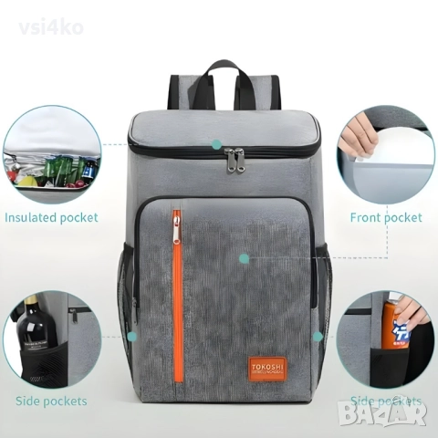 Изотермична раница с голям капацитет – термоизолирана, снимка 2 - Раници - 51546531