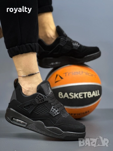 Мъжки Air Jordan 4 Retro Black, снимка 2 - Кецове - 52553049
