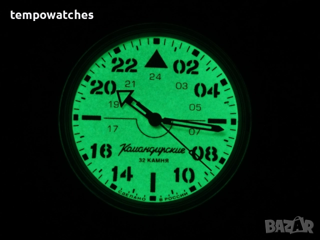 ВОСТОК КОМАНДИРСКИЕ АВТОМАТИЧЕН- 24 часа- FULL LUME ref: 18011Б, снимка 3 - Мъжки - 52326966