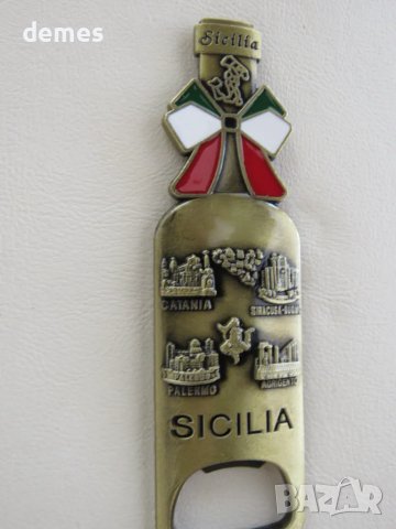 Метален магнит-отварачка от Сицилия, Италия, снимка 2 - Колекции - 47897274