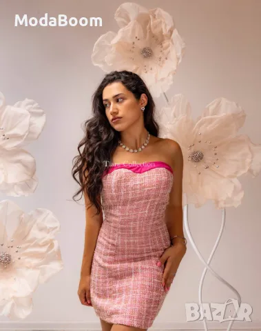 Розова къса стилна дамска рокля , снимка 4 - Рокли - 48075937