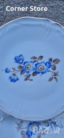 Синя роза 5 бр десертни  чинийки, снимка 3 - Чинии - 51469544