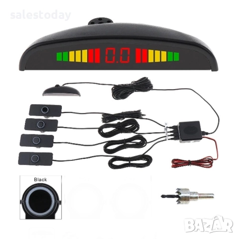 Парктроник за автомобил с черни датчици и звукова сигнализация, снимка 3 - Аксесоари и консумативи - 48054583