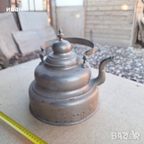 Голям Меден-Бакърен чайник , снимка 2 - Антикварни и старинни предмети - 43634837