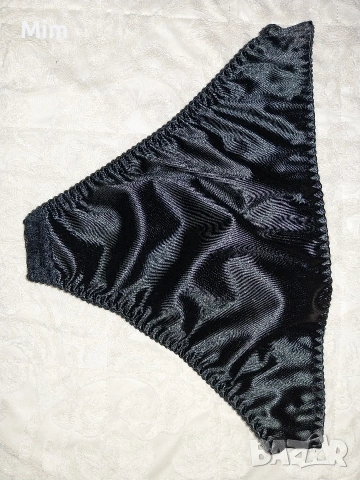 L Сатенени бикини в черно/ червено и маслено зелено , снимка 7 - Бельо - 53207811