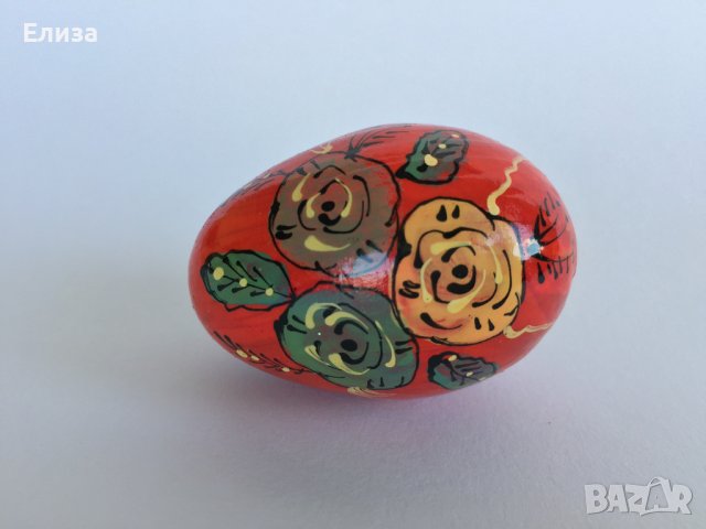 Великденско яйце, дървено №9 -  рози 2, снимка 1 - Декорация за дома - 38194448