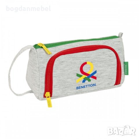 Ученически несесер Benetton Pop Сив (20 x 11 x 8.5 cm), снимка 1 - Раници - 43364496