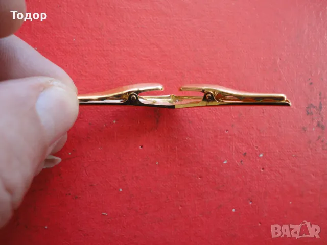 Позлатена игла щипка за вратовръзка 3, снимка 3 - Други - 49606246