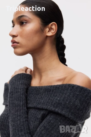 Рокля с ластична плетка с голи рамене, XXL, снимка 3 - Рокли - 52753834