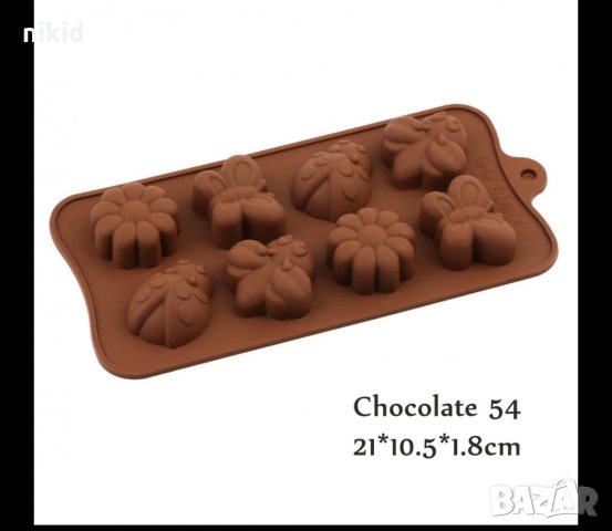 Калинка пчела пеперуда цвете маргаритка силиконов молд форма шоколад бонбони фондан гипс, снимка 4 - Форми - 32314092