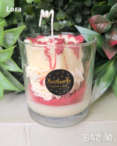 Ръчно изработена ароматна свещ , снимка 3 - Декорация за дома - 53565635
