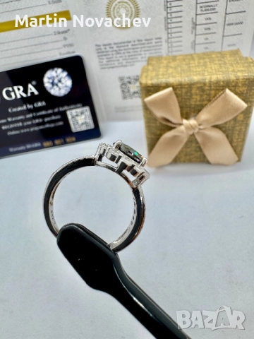 Сребърен пръстен с мойсанит (Диамант) 2 карата, снимка 9 - Пръстени - 51695751