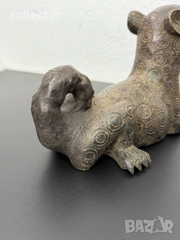 Бронзова скулптура на Бенински Леопард. №7451, снимка 7 - Антикварни и старинни предмети - 51975435