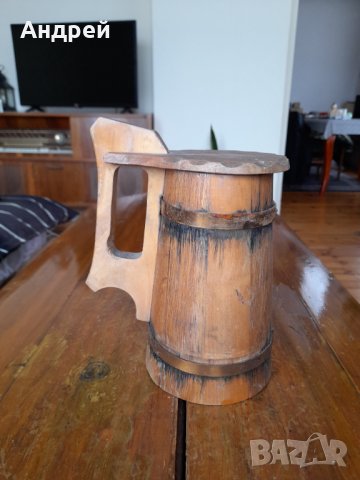 Стара дървена халба,чаша, снимка 3 - Други ценни предмети - 39069603