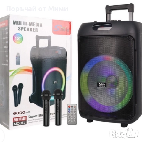 Преносима караоке тонколона Sing-e ZQS12148 (12") с мощен бас