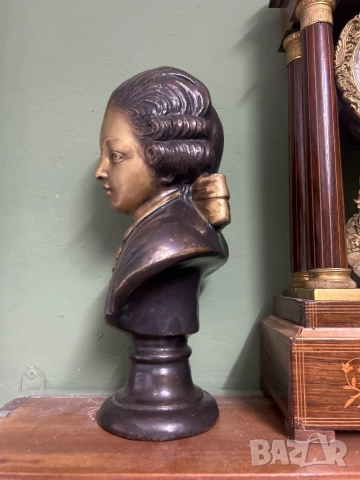 Голяма месингова статуя на Моцарт, снимка 2 - Антикварни и старинни предмети - 52290825