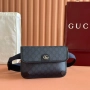 чанта Gucci GG Supreme Jacquard Belt Bag Grey & Black, снимка 6
