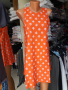 Супертъничка и лека рокличка тип камбанка в коралово-оранжев цвят, снимка 1 - Рокли - 36559858
