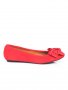  Ежедневни пантофки с панделка на свежи точки от еко кожа и велур   в червен цвят №37,38, снимка 1 - Дамски ежедневни обувки - 28801110