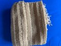 вълнен шал цвят бежов  плетен на една кука дълж 1.37 см, снимка 3