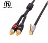 Висококачествен кабел 3.5 mm to 2 RCA Audio Cable 1,5 м.