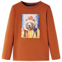 Детска тениска с дълъг ръкав, опушено оранжево, 140（SKU:12773, снимка 1 - Детски тениски и потници - 44859441