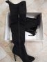 Дамски ботуши черен  велур 65 см , снимка 3