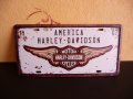 Метална табела America Harley Davidson Харлей Дейвидсън мотоциклети, снимка 1 - Колекции - 43575315