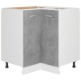 vidaXL Ъглов долен шкаф, бетонно сив, 75,5x75,5x80,5 см, ПДЧ（SKU:802493