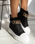 Черни дамски кецове- боти, снимка 3