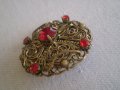 Стара Дамска Брошка месинг кристал, снимка 5