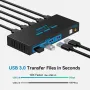 Нов превключвател за 2 компютъра Споделят 1 монитор и 4 USB 3.0 Аксесоар лаптоп част Хъб, снимка 1