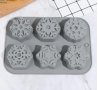 6 Снежинки дълбока снежинка силиконов молд форма за кексчета мъфини гипс сапун калъп свещ