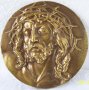 Исус с трънен венец -  икона, релеф барелеф метал религия