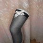 Черни чорапи със сребриста нишка с пандела , снимка 2