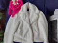 Дамско пухено палто В бял цвят, снимка 1
